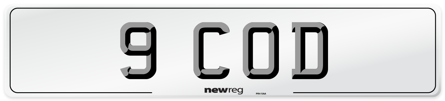 9 COD Number Plate from New Reg